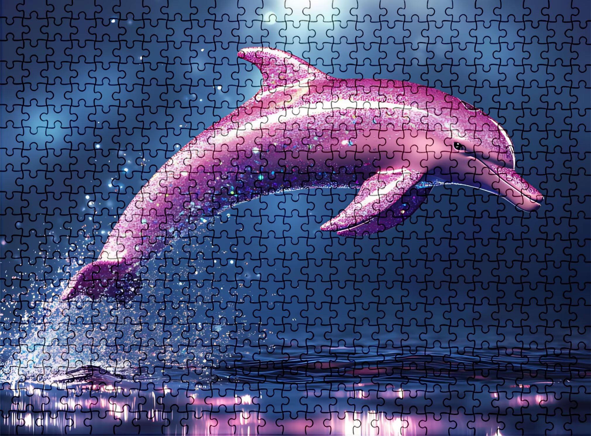 Puzzle 1500 Teile, Holzpuzzle Erwachsene - Impossible Puzzle 87 x 57 cm niffliges Denkspiel & Denksport für Frauen & Männer, Familienspiel für Spieleabende, Geschenk für Frauen Delphin Traum w0-245
