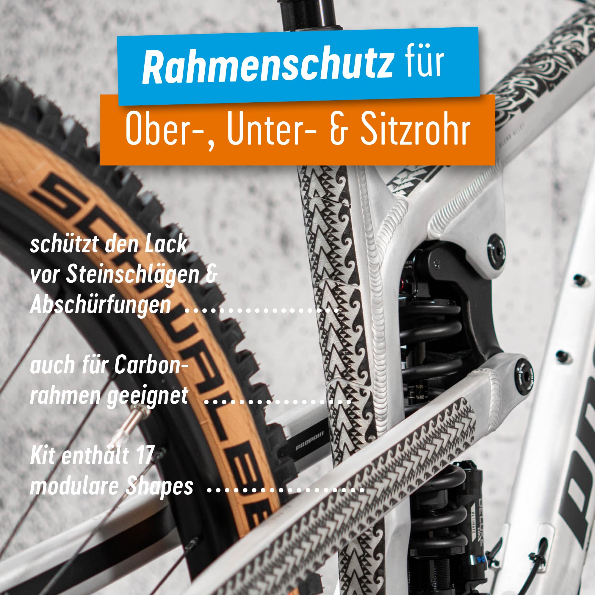 Riesel Design - Tape3000 Fahrrad Schutzfolie für MTB & E-MTB, extra stark