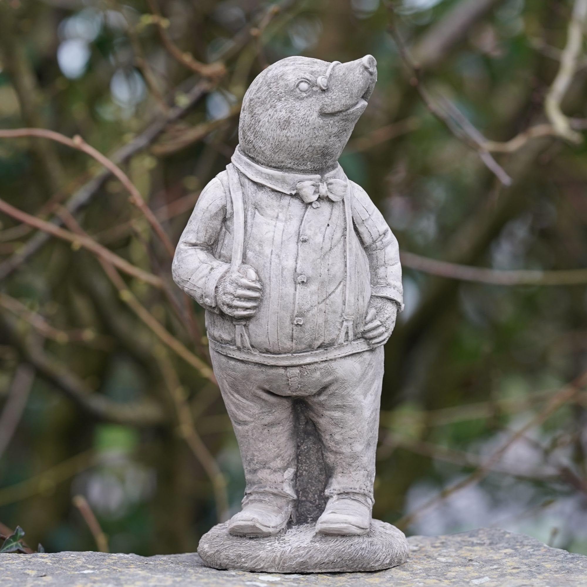 Burgess Home & Garden Grey Mr Mole Stone Statue | Wind In The Willows Animal Garden Ornament Outdoor Toad