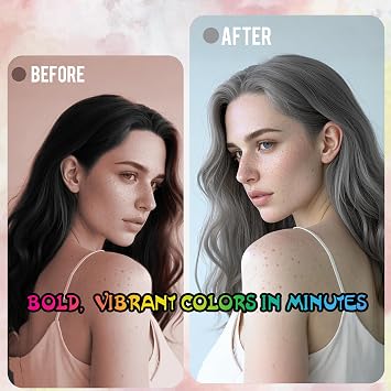 Temporary Hair Color Spray for Adults - Instant Gray Hair Dye Alternative, Washable & Non-Sticky, Gentle Formula for Halloween, Cosplay, Party, Costume Makeup (150ml)