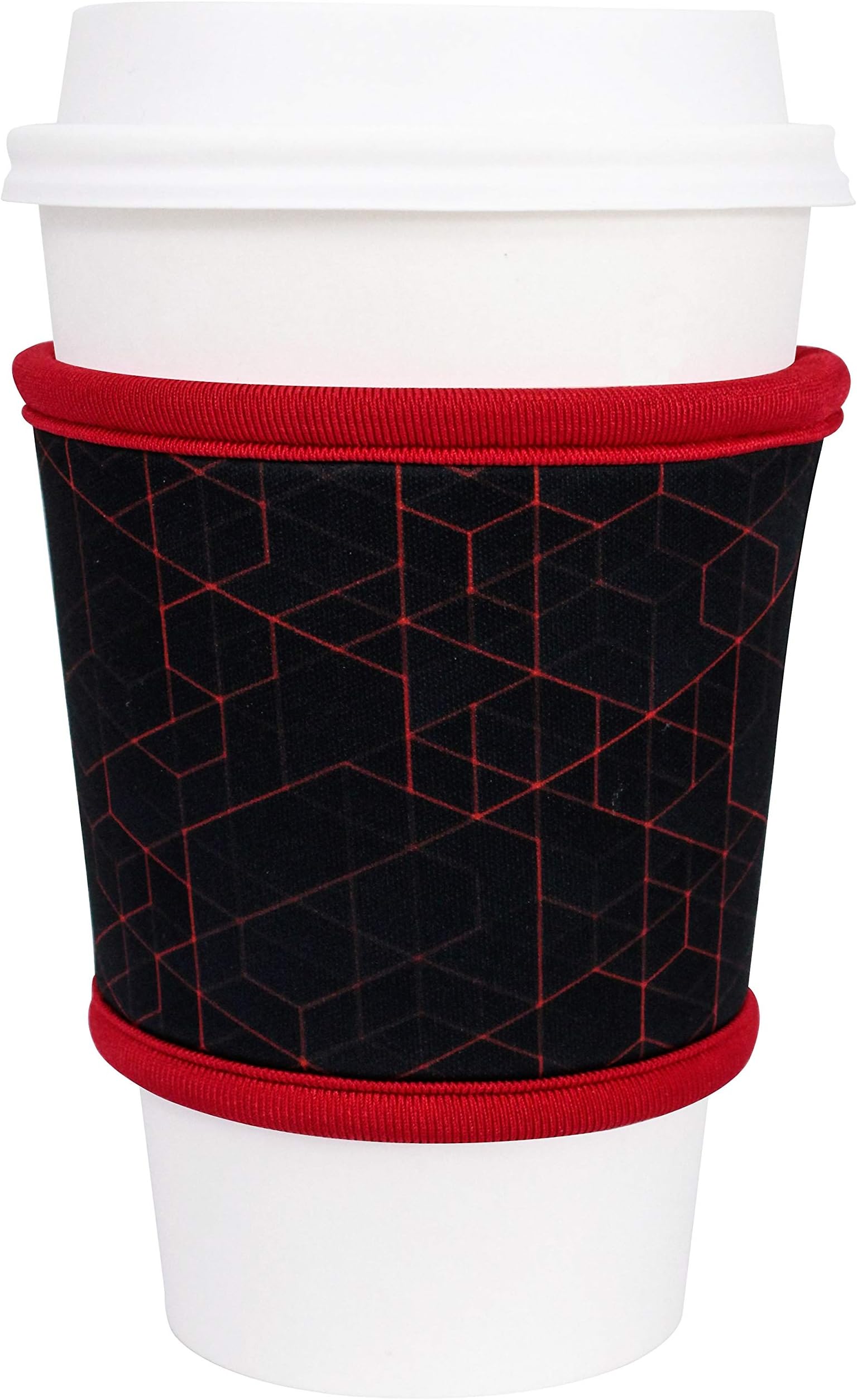 Coffee Cup Sleeves – Premium Neoprene Insulated Reusable Coffee & Tea Cup Sleeves – Best for 12oz-24oz Cups at Starbucks, McDonalds, Peets, Caribou Coffee (1 Pack - Redline)