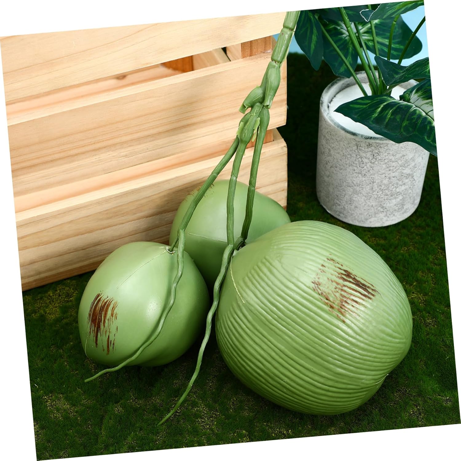 PRETYZOOM Bunches Small Fake Coconuts Artificial Fruit Props Farmhouse Decor Tropical