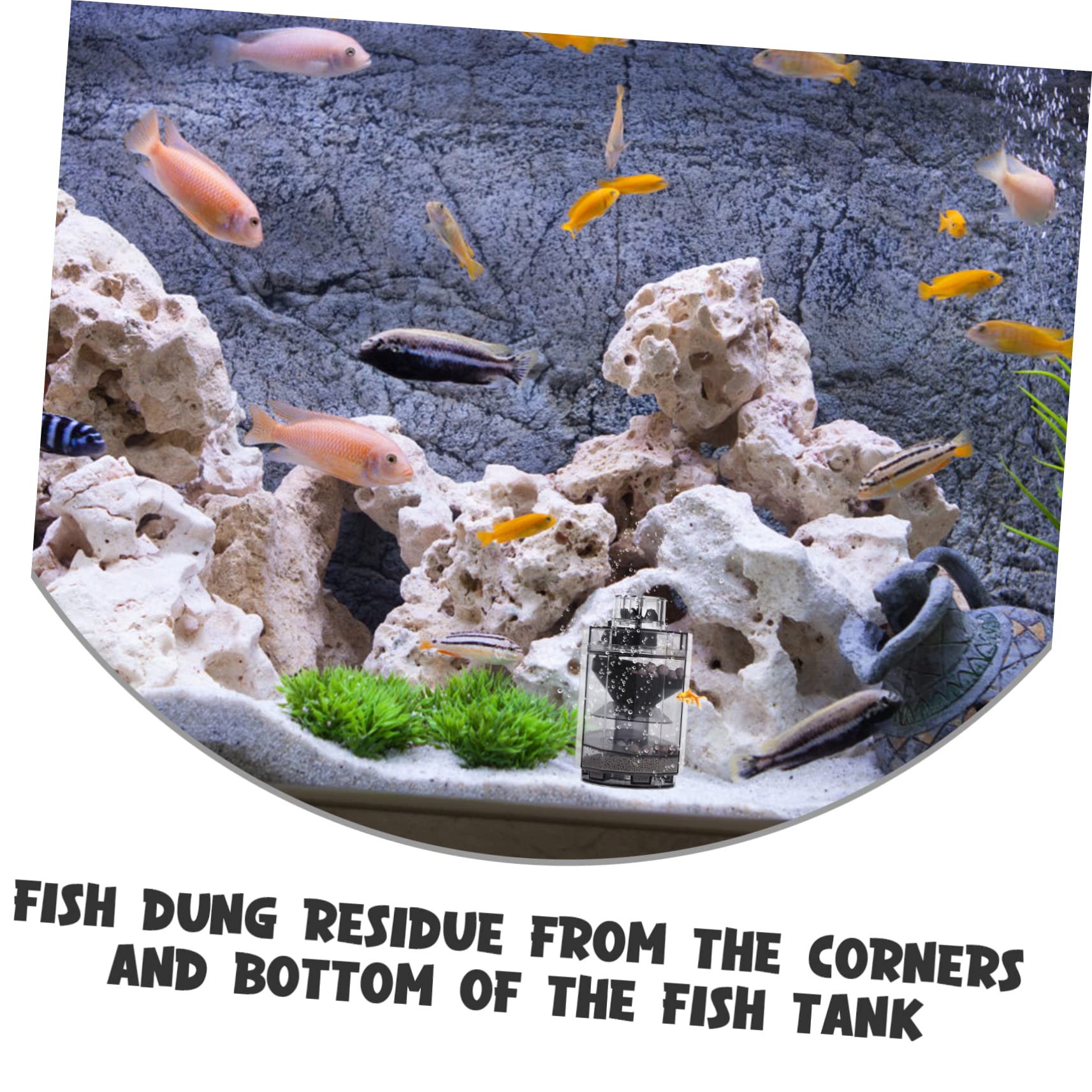 Housoutil 3 Stücke Fisch Aquarium Floss Reiniger Flasche Aquarium Pumpe Batterie Pumpe Aquarium Unterdrückung Wasser Minen Abs Grau