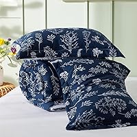 Vista 242 de Bedsure Juego de edredón de tamaño Queen, color lavanda, lindo, floral, regalo para mujer, 3 piezas, 1 suave edredón reversible con flores y 2