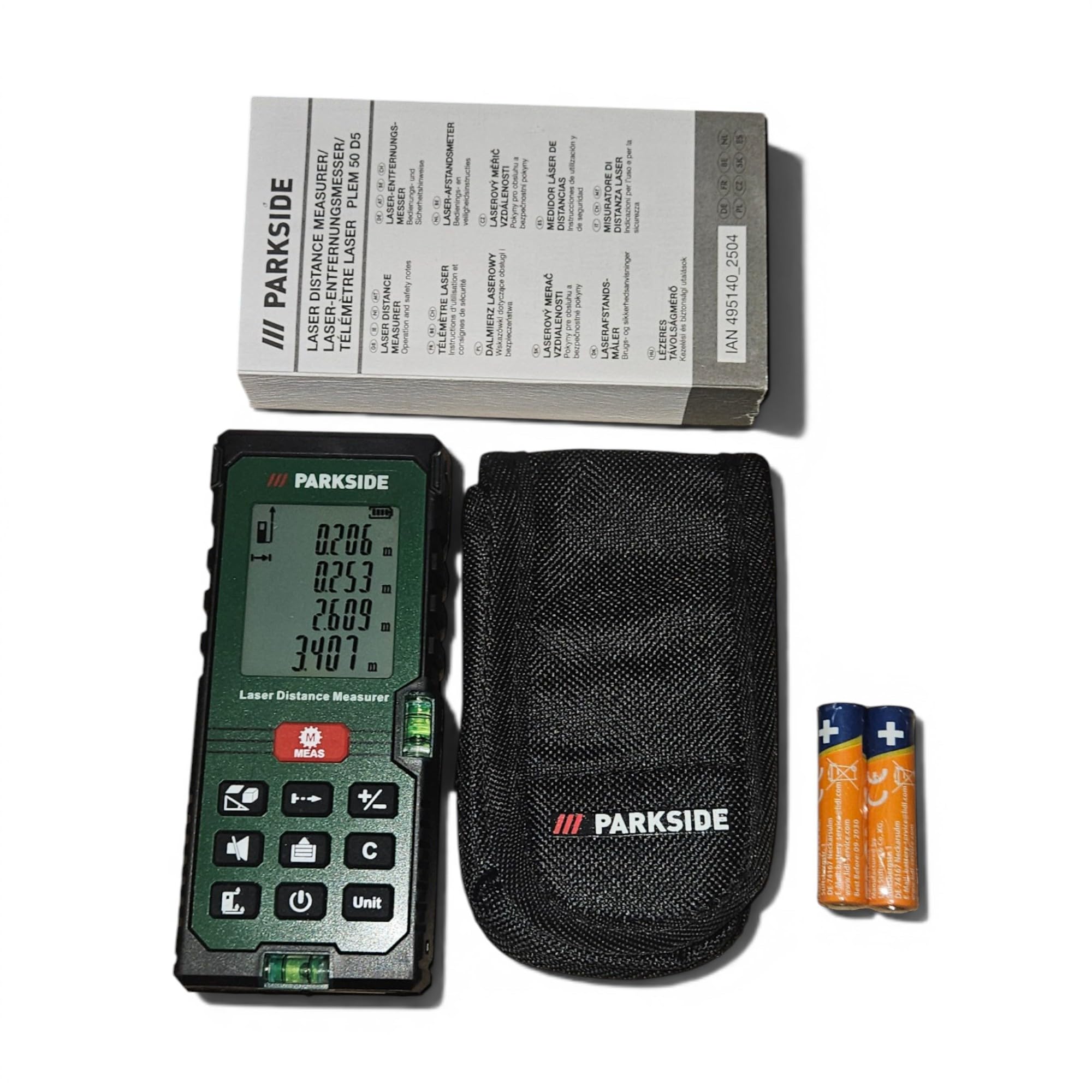 PARKSIDE Laser-Entfernungsmesser »PLEM 50 C3«, 50 m, Schwarz, ca. 120 x 48 x 27 mm