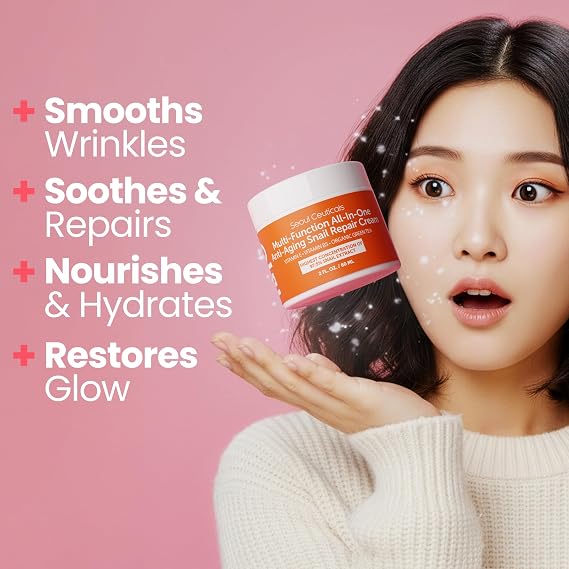 SeoulCeuticals 97.5% Snail Mucin Korean Face Moisturizer Day & Night Cream