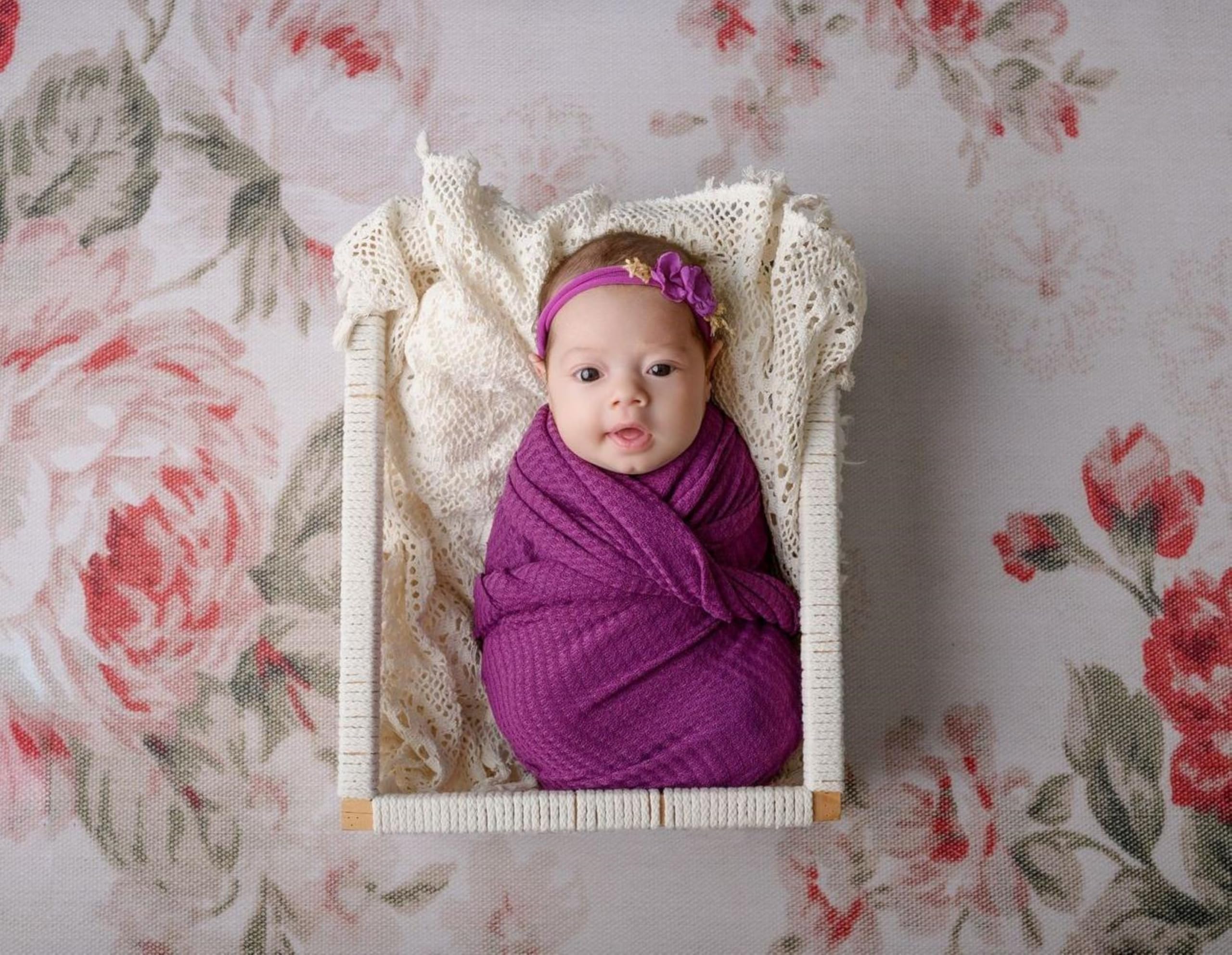 Twinkle Nest Baby Wrap: Newborn Photography Wrap for Boy or Girl. Swaddle and Blanket for Baby Photoshoot Props. (Magenta) - Image 2
