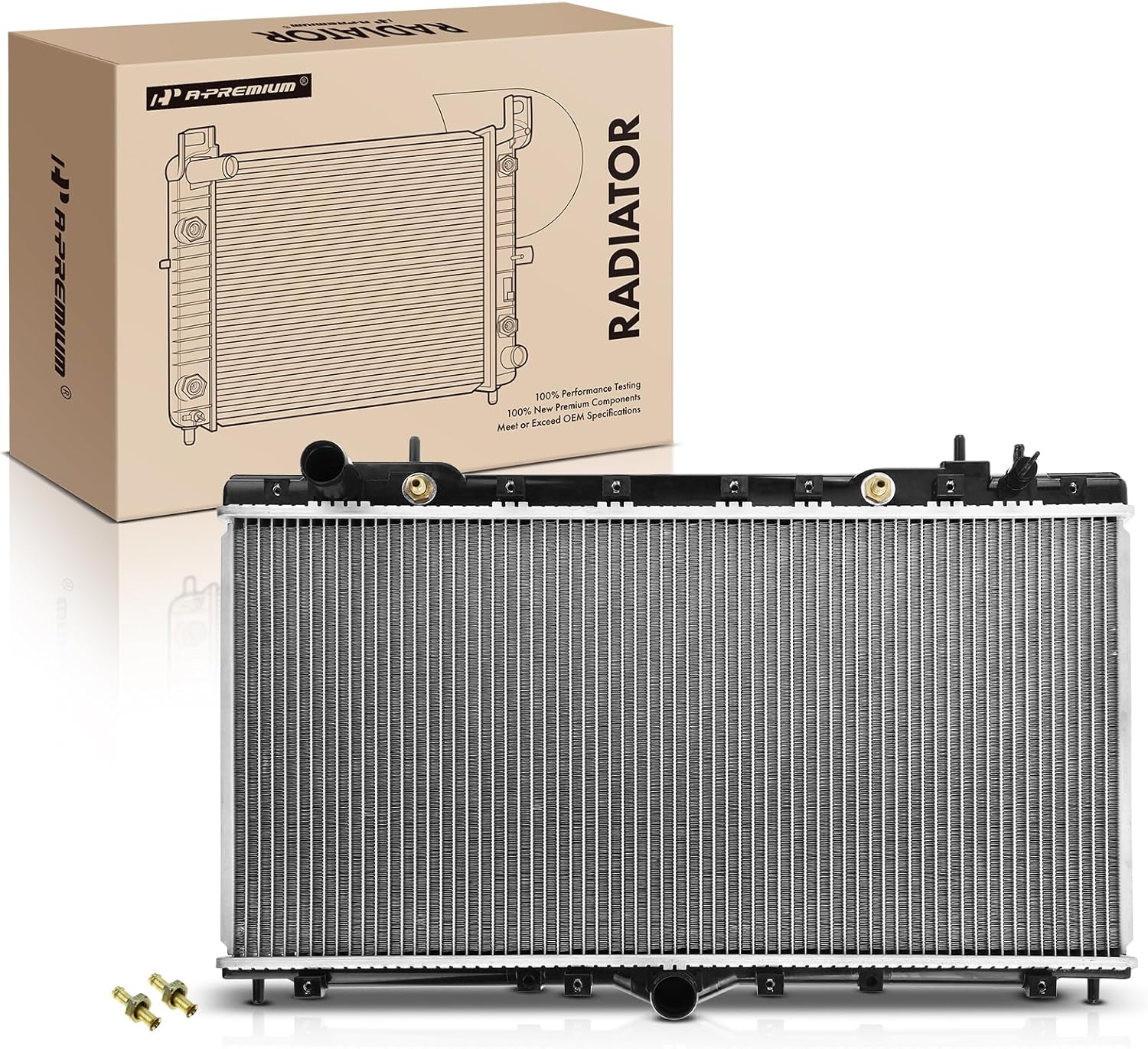 A-Premium Engine Coolant Radiator with Transmission Oil Cooler Compatible with Eagle Talon 1995-1998 & Mitsubishi Eclipse 1995-1996, Eclipse 1998-1999, 2.0L Turbocharged Auto Transmission