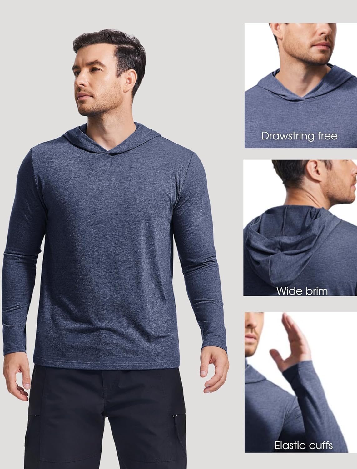 PINSPARK Lightweight Pullover Hoodies for Men Long Sleeve Hoodie for Golf Gym Workout Athletic Sweatshirt - Image 5