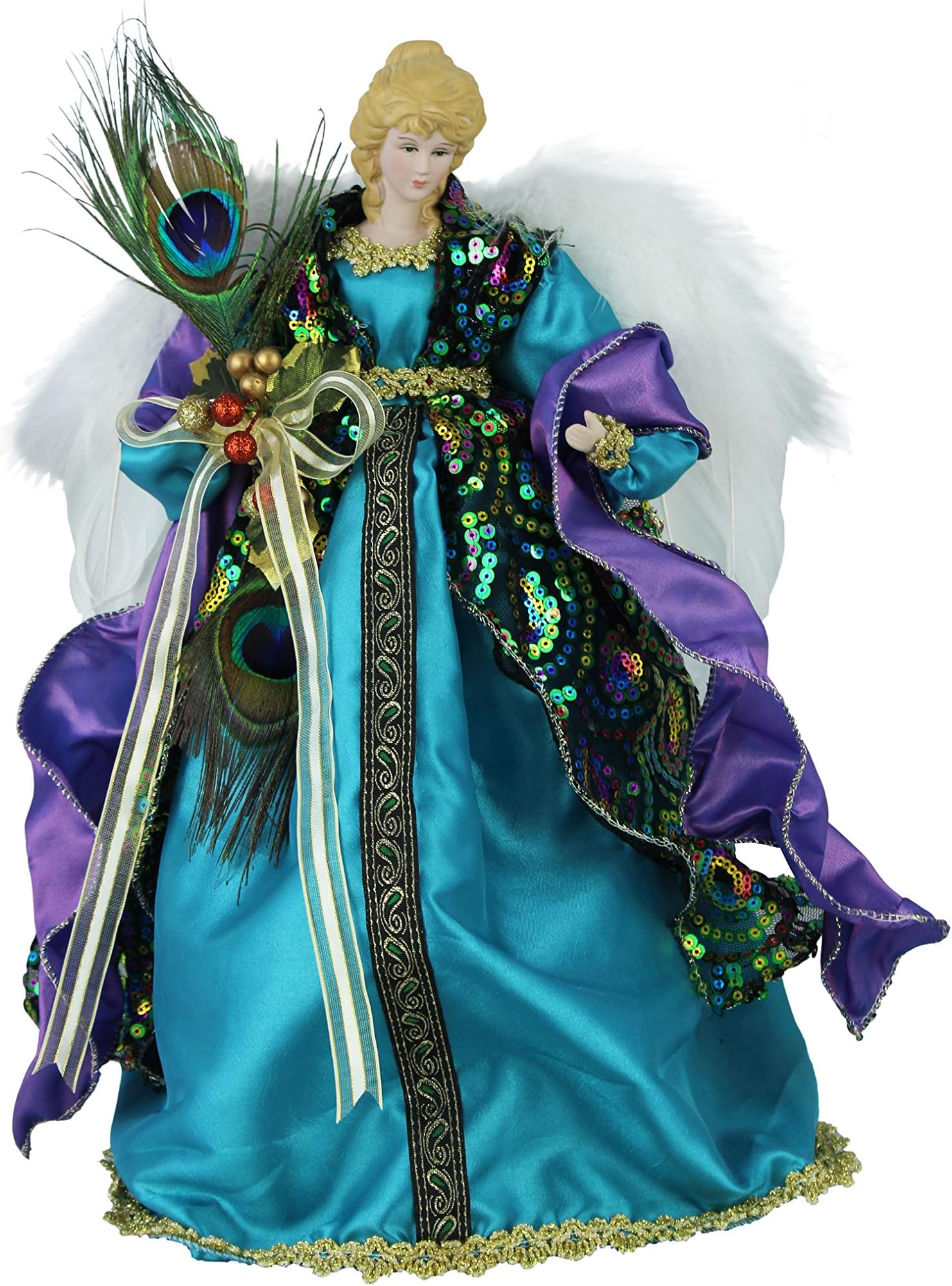 14" Inch Standing Stunning Sequin Angel Christmas Tree Topper or Table Top 148550