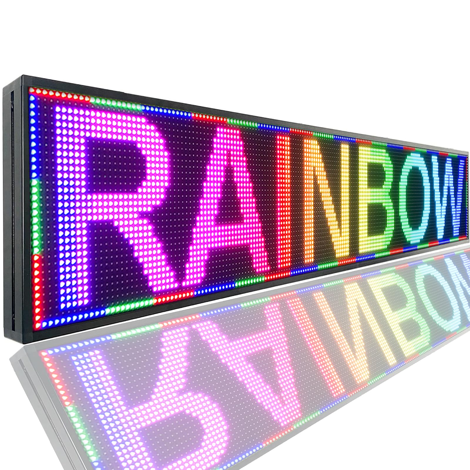 P10 Outdoor Programmable LED Sign Display 77"x14" WiFi Control RGB Full Color With High Brightness Scrolling LED Digital Sign for Business Advertising