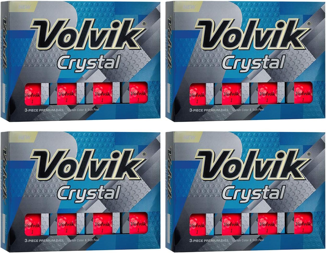 Volvik Crystal 3-Piece Premium Color Golf Balls 4 Dozen (48 Balls) Bundle Gift Set