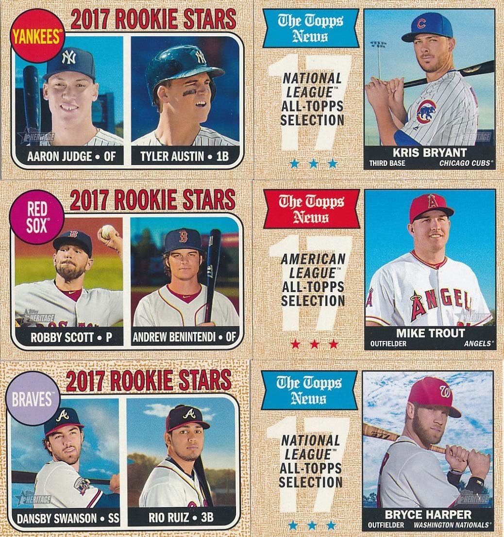 2017 Topps Heritage MLB Baseball Complete Mint Basic 400 Card Hand Collated Set Based Upon the Classic 1968 Topps Design