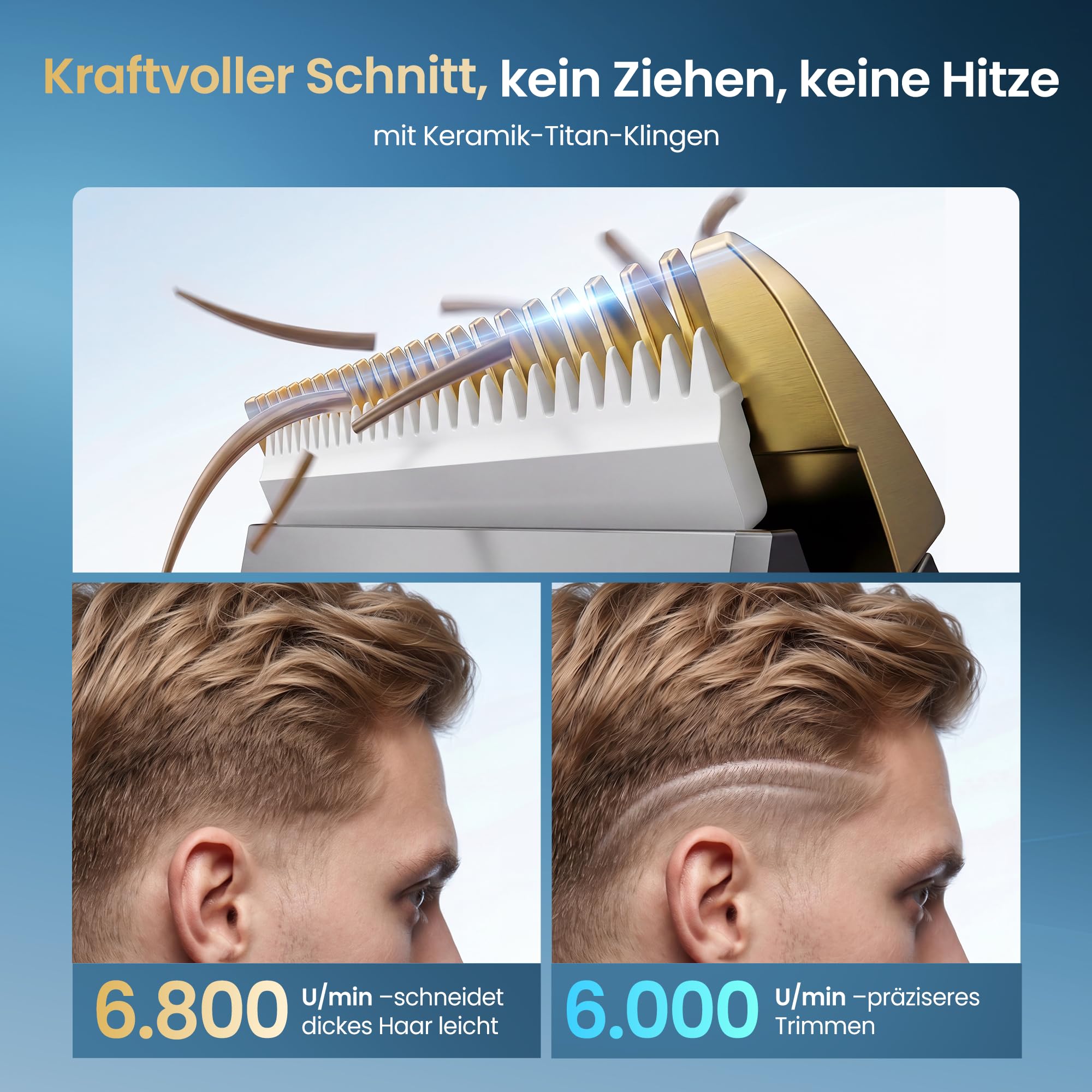 Jack&Rose 3-in-1 Haarschneidemaschine Profi Haarschneider Barttrimmer Kabellos Keramikklinge IPX6 Wasserdicht Wiederaufladbar USB-C