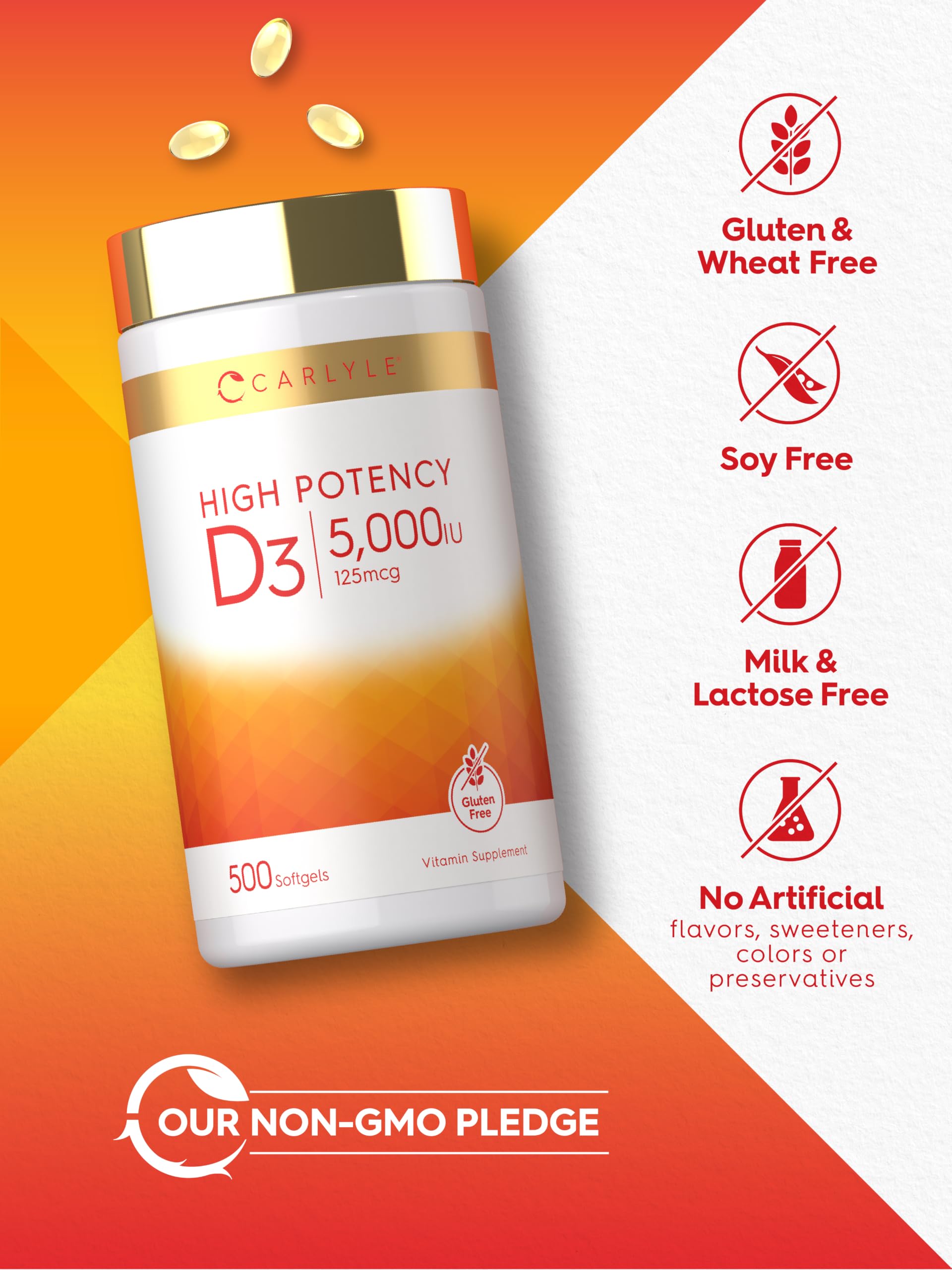 Carlyle Vitamin D3 5000 IU Softgels | 500 Count | Value Size — Amazon image 5
