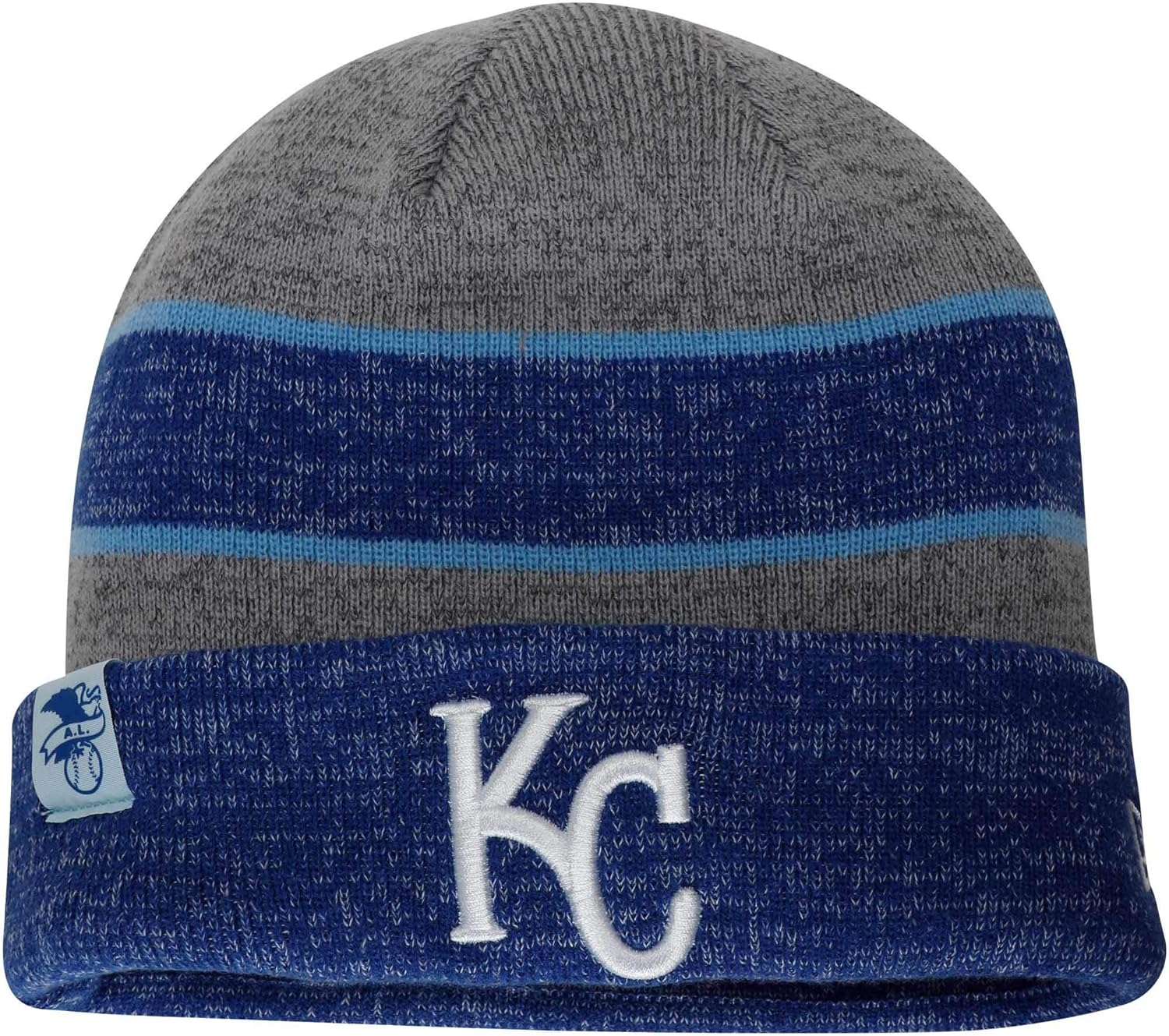 New Era Kansas City Royals Heathered Gray Heathered Royal On-Field Sport Knit