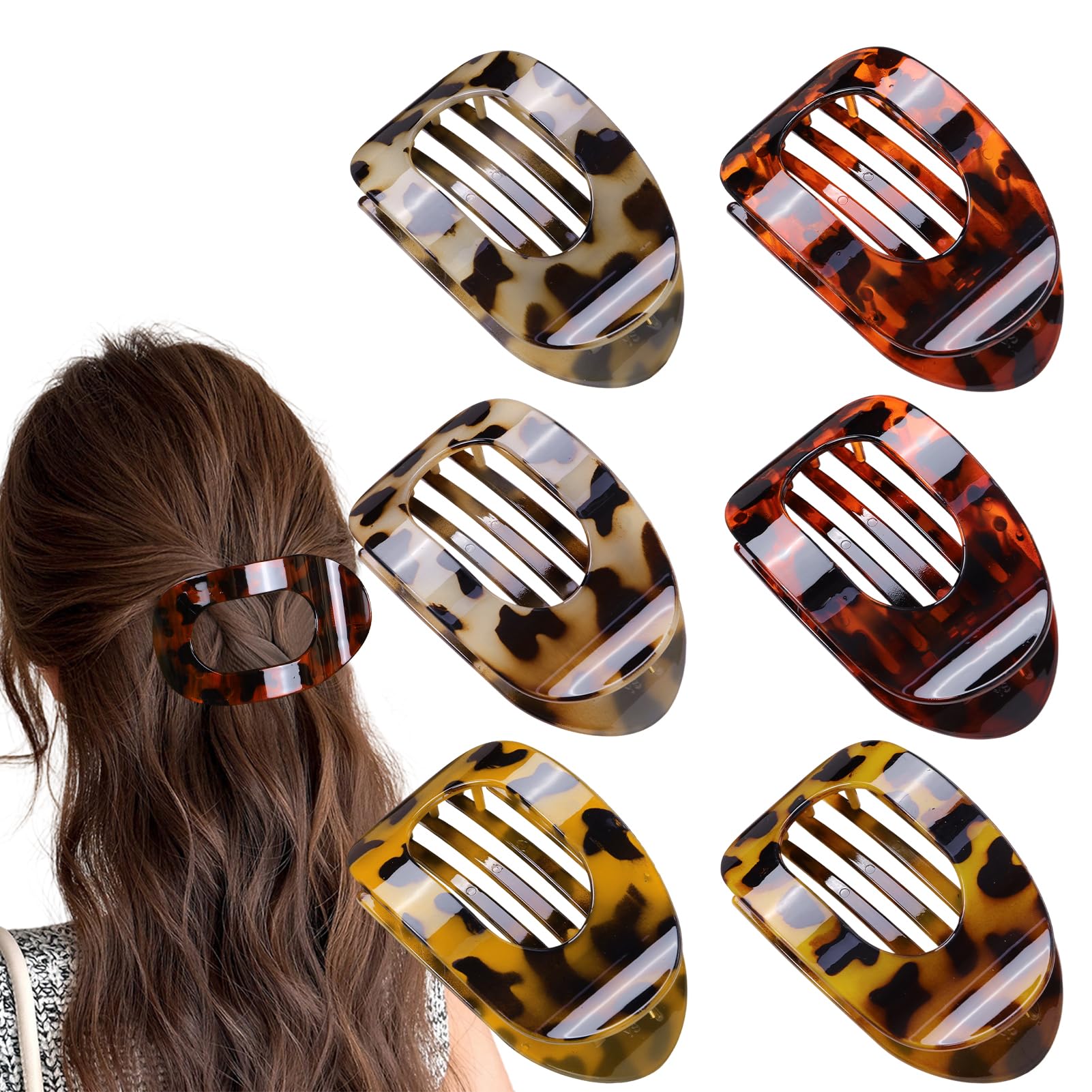 Moerstar 6 Pcs Flat Hair Clip, Hair Claw Clips Women