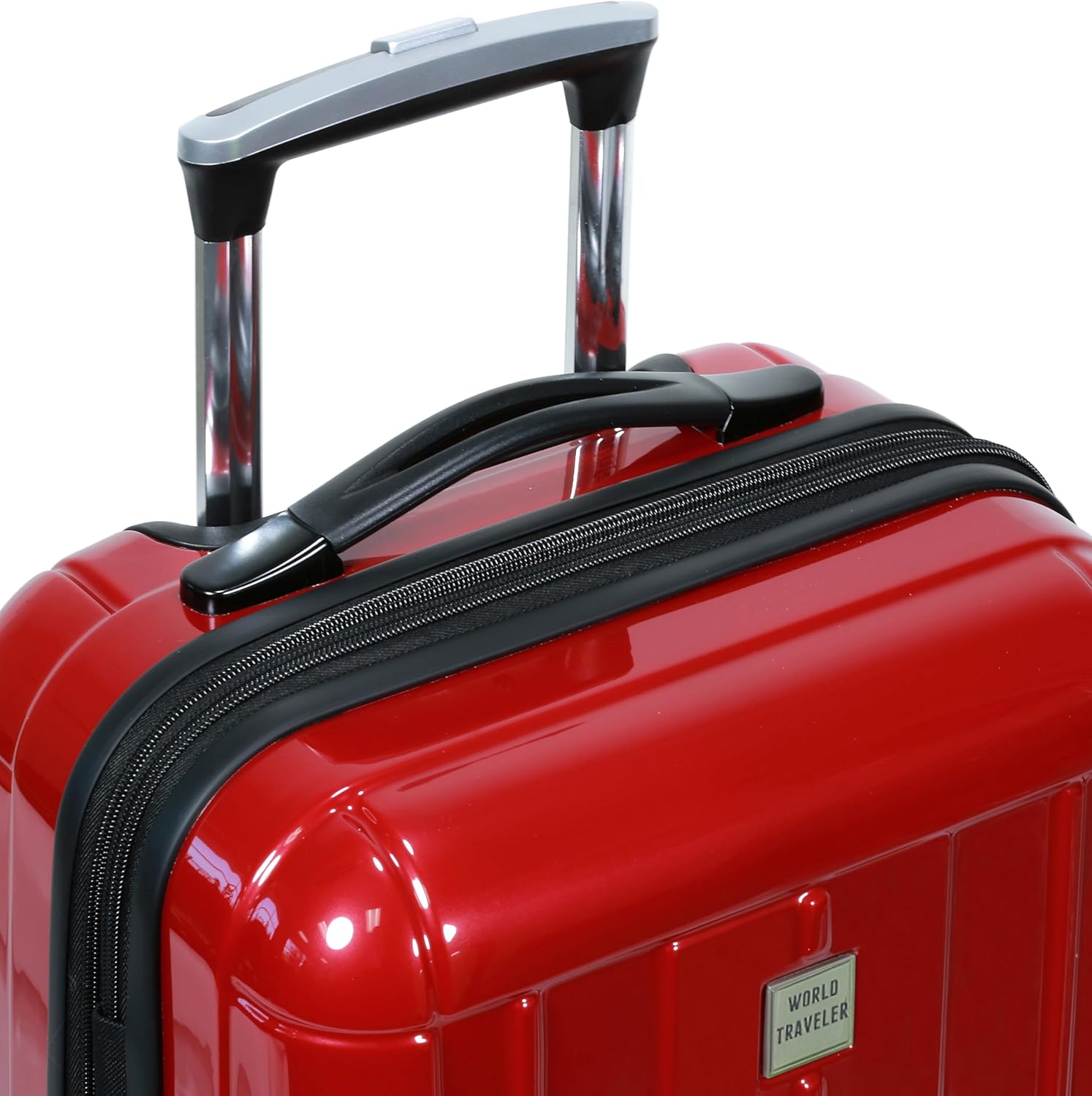 World Traveler Contour 20-Inch Carry-On Polycarbonate Hardside Expandable Spinner Luggage with TSA Lock - Red - Image 8
