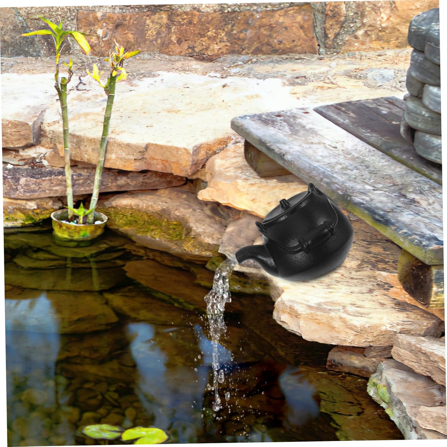 Elegant Ceramic Fountain Outlet Versatile Outdoor Water Feature Spout for Garden Decor Easy Install