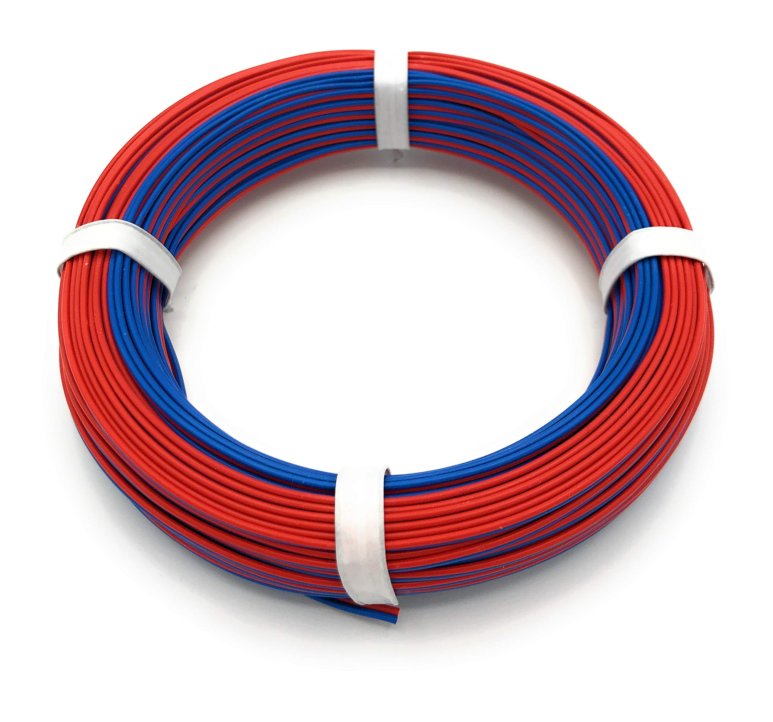 BELI-BECO Cable L2218/25 – Cable Trenzado De Cobre 2 X 0,14 Mm² (1 X 18 X 0,10 Mm) – Cable Doble – Anillo De 25 M (rojo Y Marrón