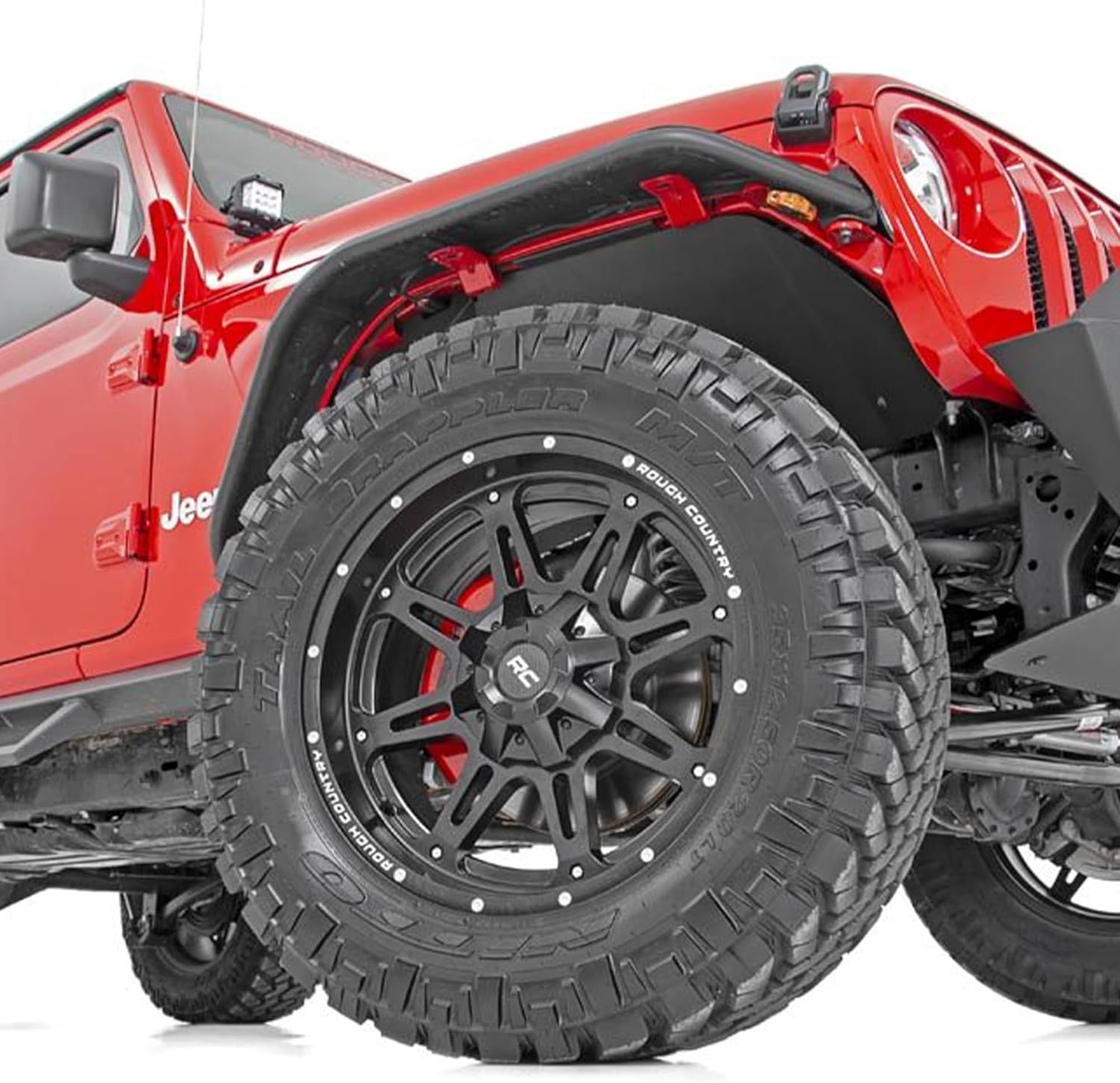 Rough Country 94 Series One-Piece Aluminum Wheel - 20x9, 6x5.5"/6x135mm Bolt Pattern, +0mm Offset, Matte Black w/Milled Accents