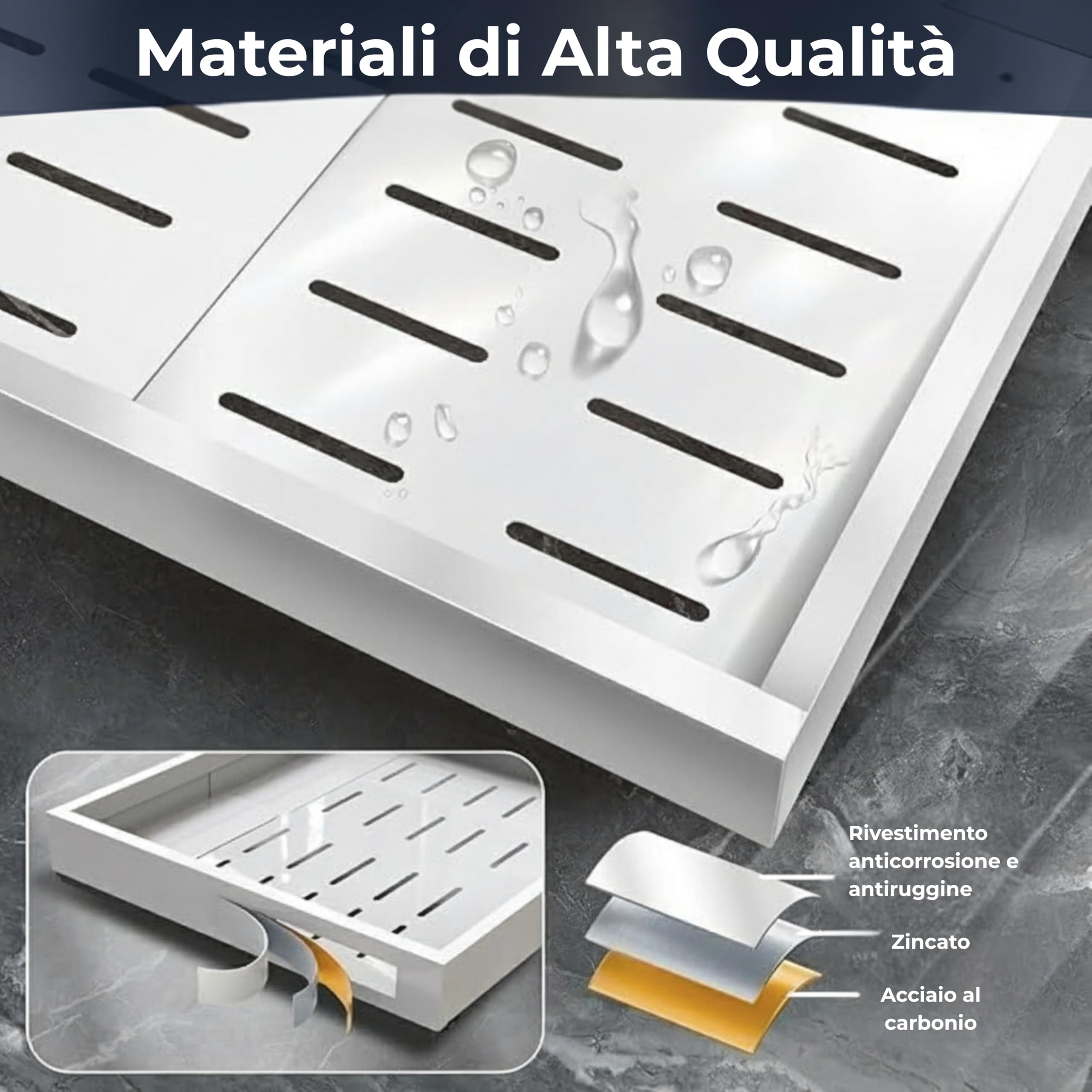 Cassetto Estraibile Cucina – Organizzatore Regolabile in 4 Direzioni, Larghezza 30-49,5 cm e Profondità 42-56 cm, Senza Trapano, Binari Scorrevoli Silenziosi – Ottimizza lo Spazio in Armadi e Dispensa