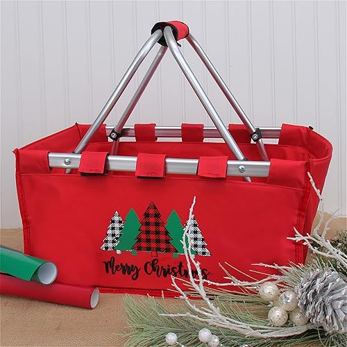 Miniatura 3 de Threadart Cesta de mercado plegable grande  Rosa  Marco de aluminio  Tela de poliéster  Práctico diseño plano plegable  Bolsa de compras