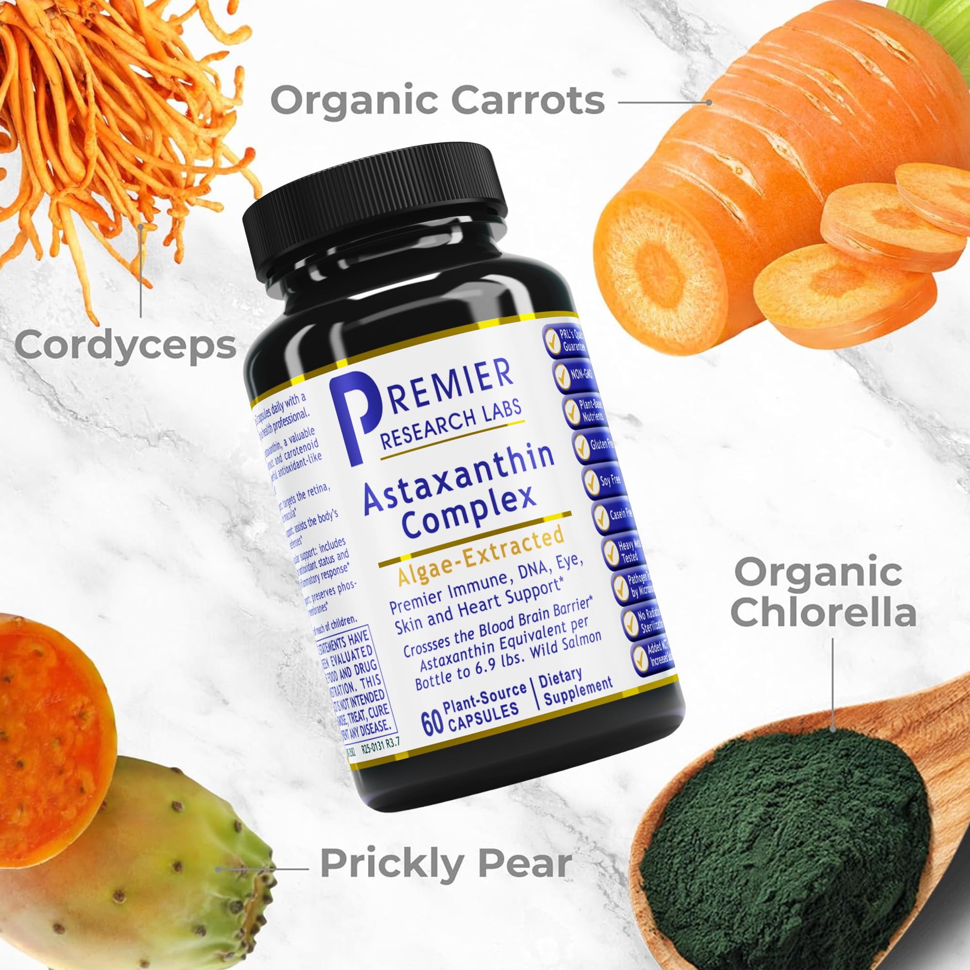 Premier Research Labs Premier Astaxanthin Complex - 60 Vegetarian Capsules — Amazon image 3