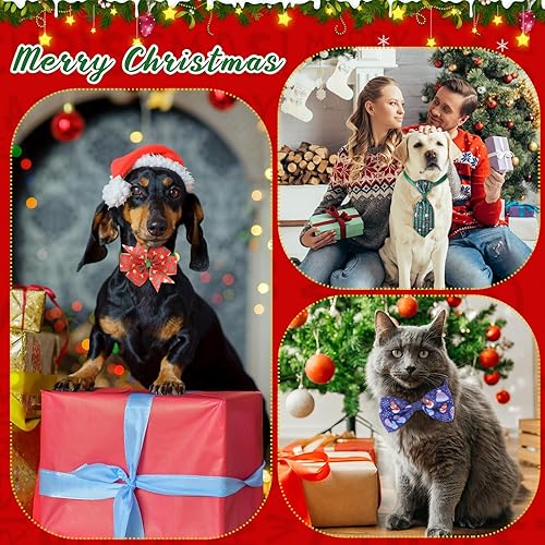 Miniatura 6 de Abbylike Juego de 300 corbatines de Navidad para perros, incluye 100 corbatines para perros, 100 collares de lazo, 100 corbatas para perros con