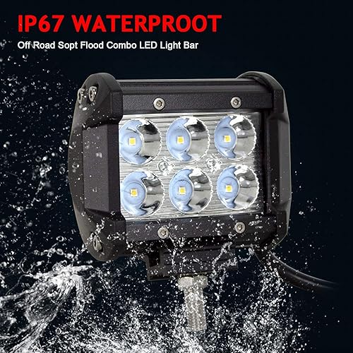 Miniatura 9 de AUXTINGS 10 piezas de 4 pulgadas 18 W Spot LED barra de luz de trabajo lámpara de conducción para Jeep Off Road Cabina Barco SUV Camión Vehículos