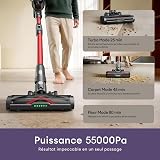 Ultenic Cordless Vacuum Cleaner 60KPa/580W/65 Min, Self Standing Stick Vaccum with Telescopic Tube, GreenEye Technology, Anti-tangle Brush, Ideal for Pet Hairs Floor Carpet - 3
