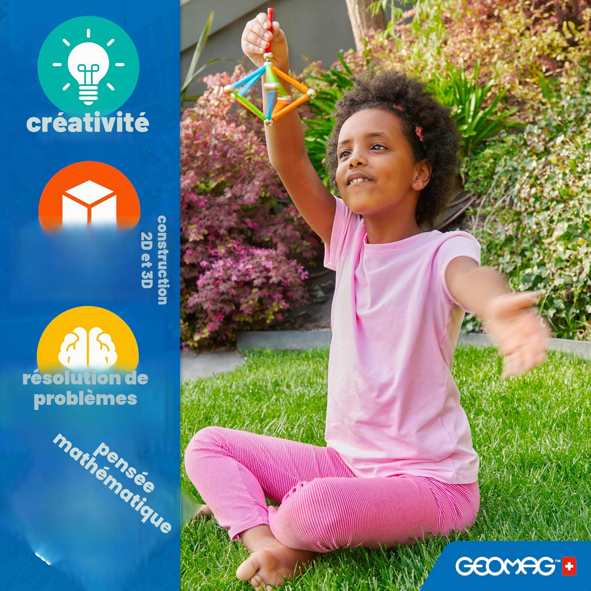 Geomag Classic Confetti 50 Pièces Jeu de Construction magnétique pour Enfants, Cadeau pour garçons et Filles de 5 6 7 8 9 10 11 12 13 Ans, constructions magnétiques, Jeux pour Enfants
