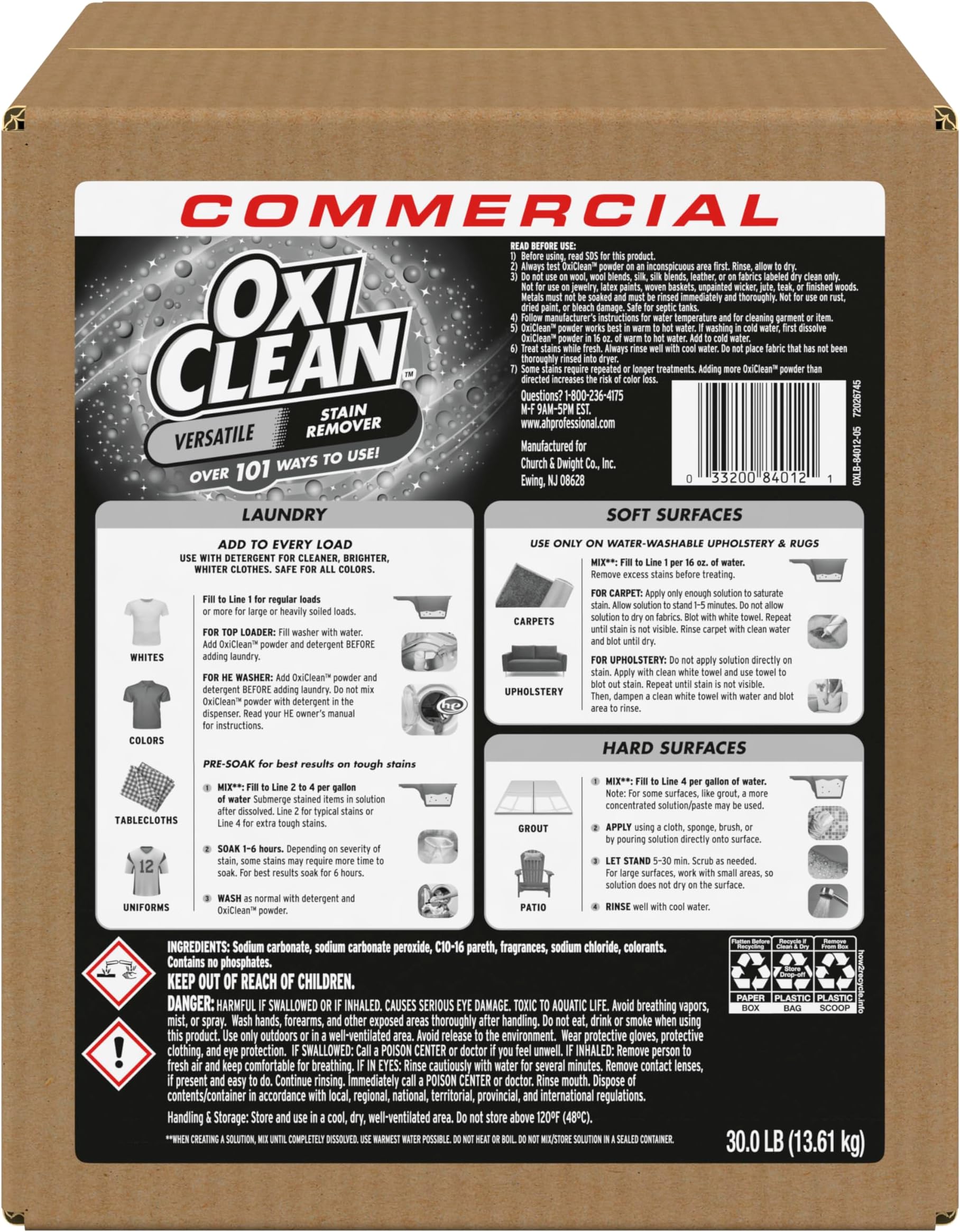 - Versatile Stain Remover Professional, 30 LB Box