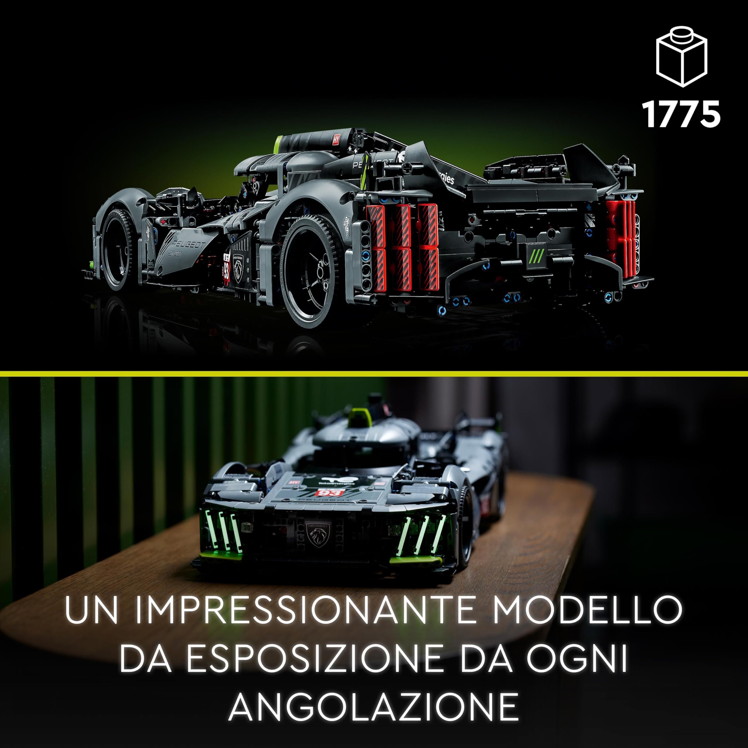 LEGO 42156 Technic PEUGEOT 9X8 24H Le Mans Hybrid Hypercar, Iconico Modellino di Auto da Corsa per Adulti da Costruire, Idea Regalo per Uomo o Donna, Set Automobilistico da Collezione in Scala 1:10