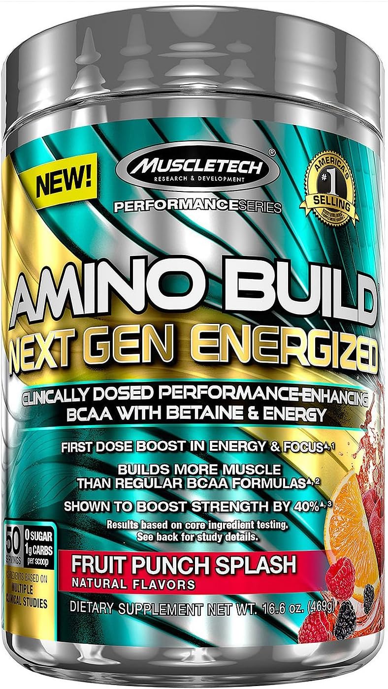 Muscletech Amino Build Next Gen Energized Fruit Punch, 16.6 Ounce