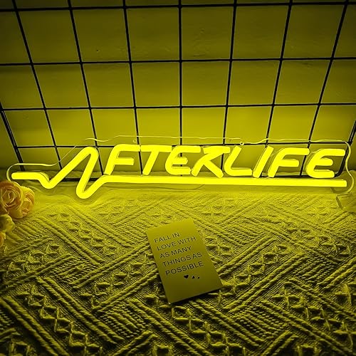 Ajoyferris Cyberpunk Neon Sign Game Led Sign for Wall Decor Shooting Games Neon Light for Gaming Room Man Cave Bedroom Decoration Afterlif Neon Light Sign for Teen Boys - Afterlife