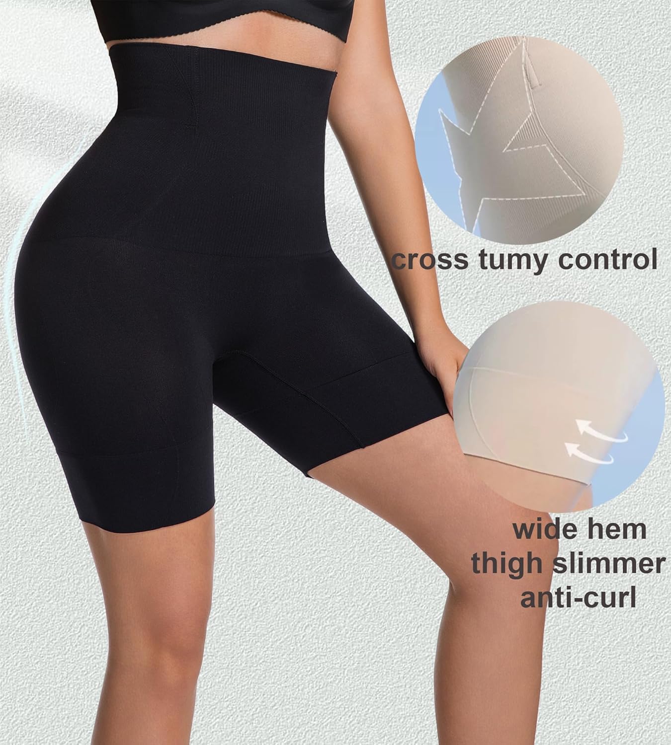 PRETTYWELL Shapewear Shorts for Women Tummy Control, Seamless Body Shaper High Waisted Girdle Butt Lifter Shorts - Image 3