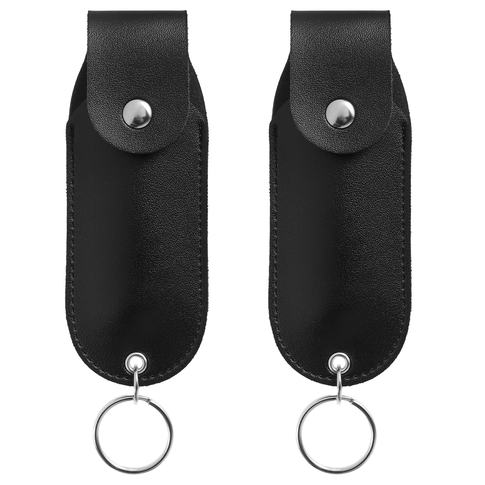 2PCS Spray Protective Holster, PU Leather Pepper Spray Pouch, Mini Portable Spray Organizer Keychain, Self Defense Spray Leather Case, Top Flap Pepper Spray Holder for Women Bag (Not Include Spray)