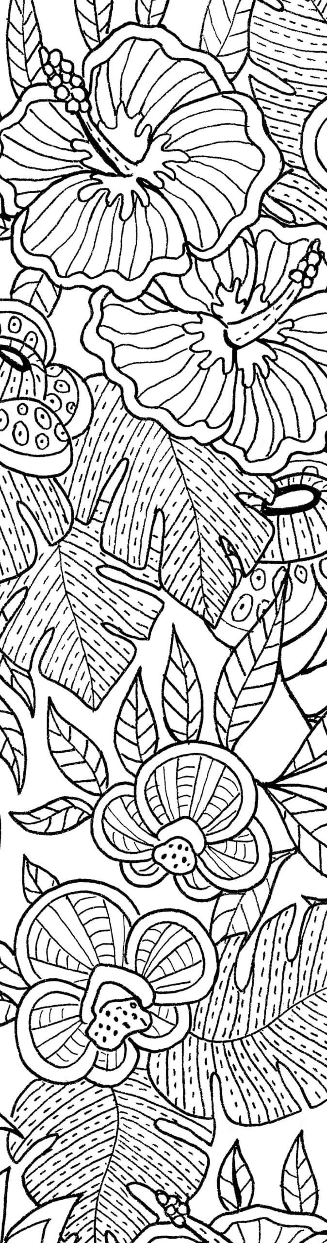 Flowers Coloring Bookmarks