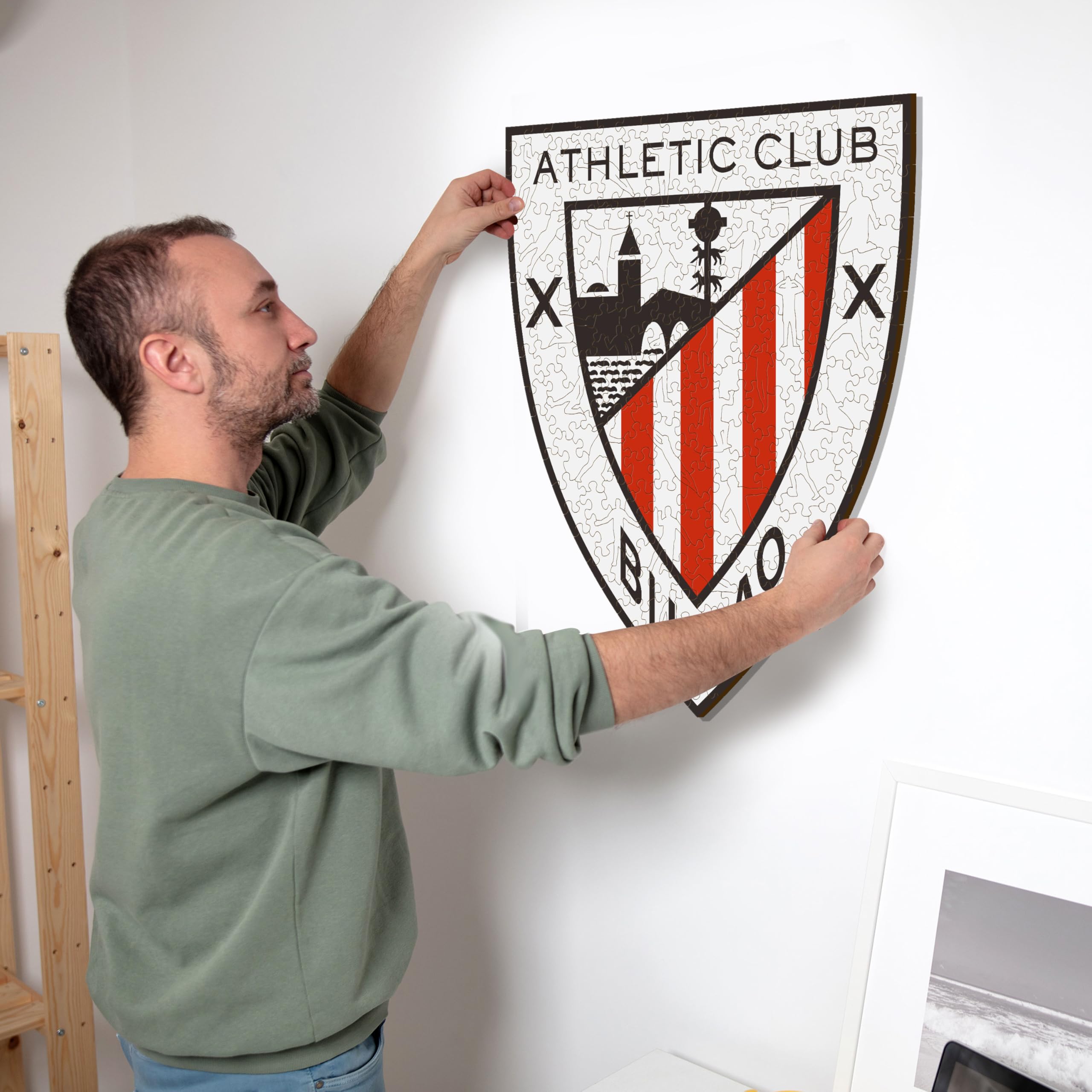 Iconic Puzzles - Athletic Club, Logo, Rompecabezas de Madera con Licencia Oficial, Regalo para Adultos y Niños, Talla L, 500 Piezas