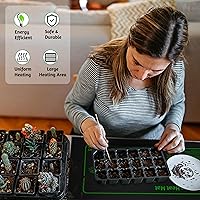 Vista 7 de Tapete térmico para semillero para inicio de semillas, almohadilla térmica impermeable de 10 x 20.75 pulgadas para germinación de plantas