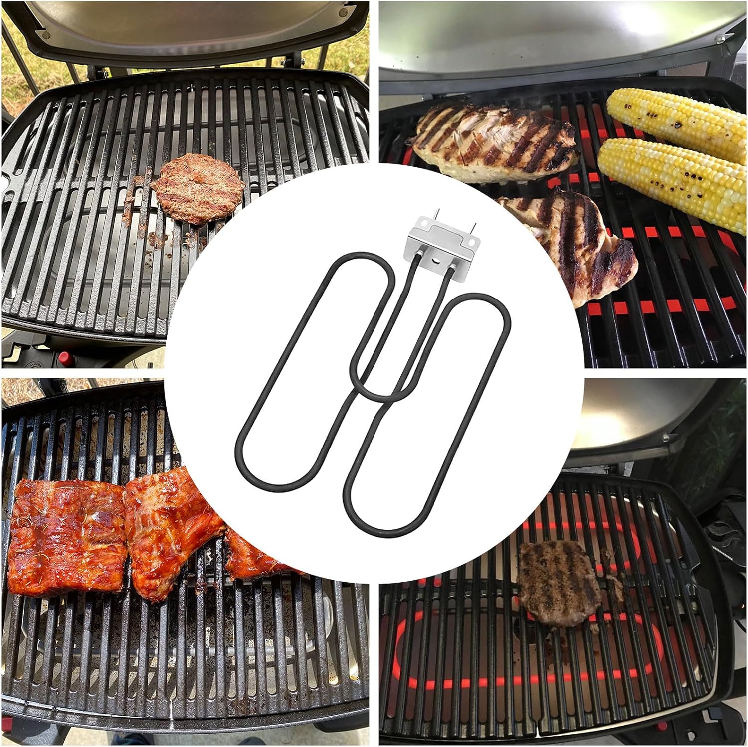 JOJOCY Grill Heating Element for Weber 80342 80343 65620 Q140 Q1400, 120V 1500W BBQ Grill Heating Element Replacement Part Electric Grill Heating Element