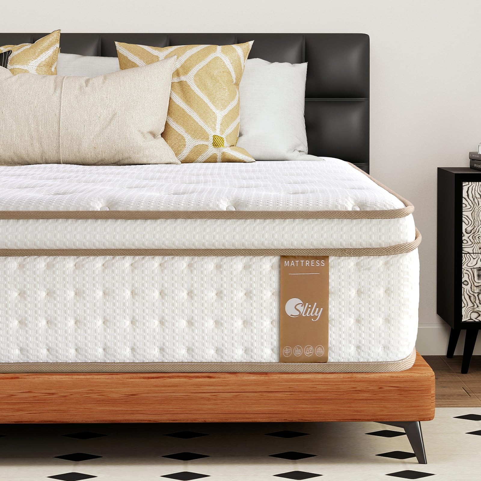slily 12 Inch 3ft Single Mattress, Hybrid Single Size Mattresses Memory Foam Pocket Sprung, 7-Zone Orthpaedic Mattress for Pressure Relief, Medium Firm, Cosy and Breathable(90x190x30cm)