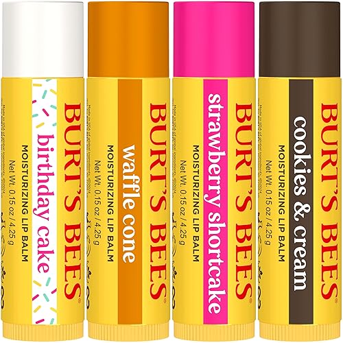 Miniatura 85 de Burt's Bees - Bálsamo labial hidratante 100% natural, de cera de abejas original con vitamina E y aceite de menta - 4 tubos