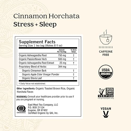 Miniatura 3 de Yogi Tea Cinnamon Horchata Stress + Sleep - Té de hierbas sin cafeína, certificado orgánico por USDA, sin OMG, 16 bolsas de té (paquete de 6)