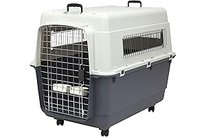 SportPet Designs Ginormous Dog Crate Rolling Plastic Wire Door Travel Dog Crate, XXL