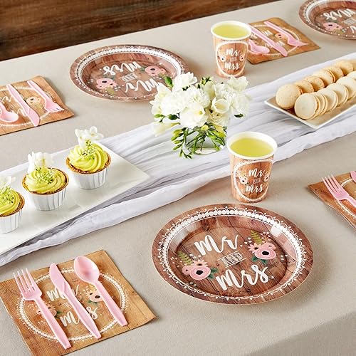 Miniatura 2 de Juvale Sirve 24 platos de despedida de soltera, servilletas, tazas y cubiertos, decoraciones de boda, suministros de fiesta de compromiso (144
