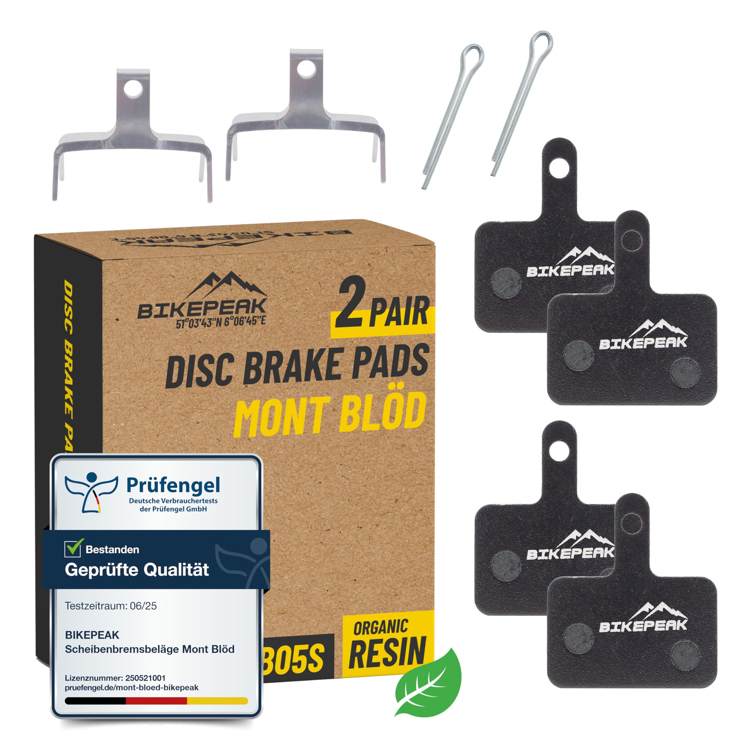 2er Set Performance Scheibenbremsbeläge für Shimano B01S B03S B05S & Tektro – Organische Harz-Bremsklötze für MTB, Trekking & E-Bike – Starke Bremskraft & langlebig
