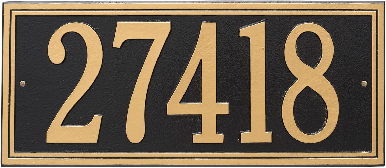 Personalized Cast Metal Address Sign - Made in USA Large Estate Size Address Plaque # 68162