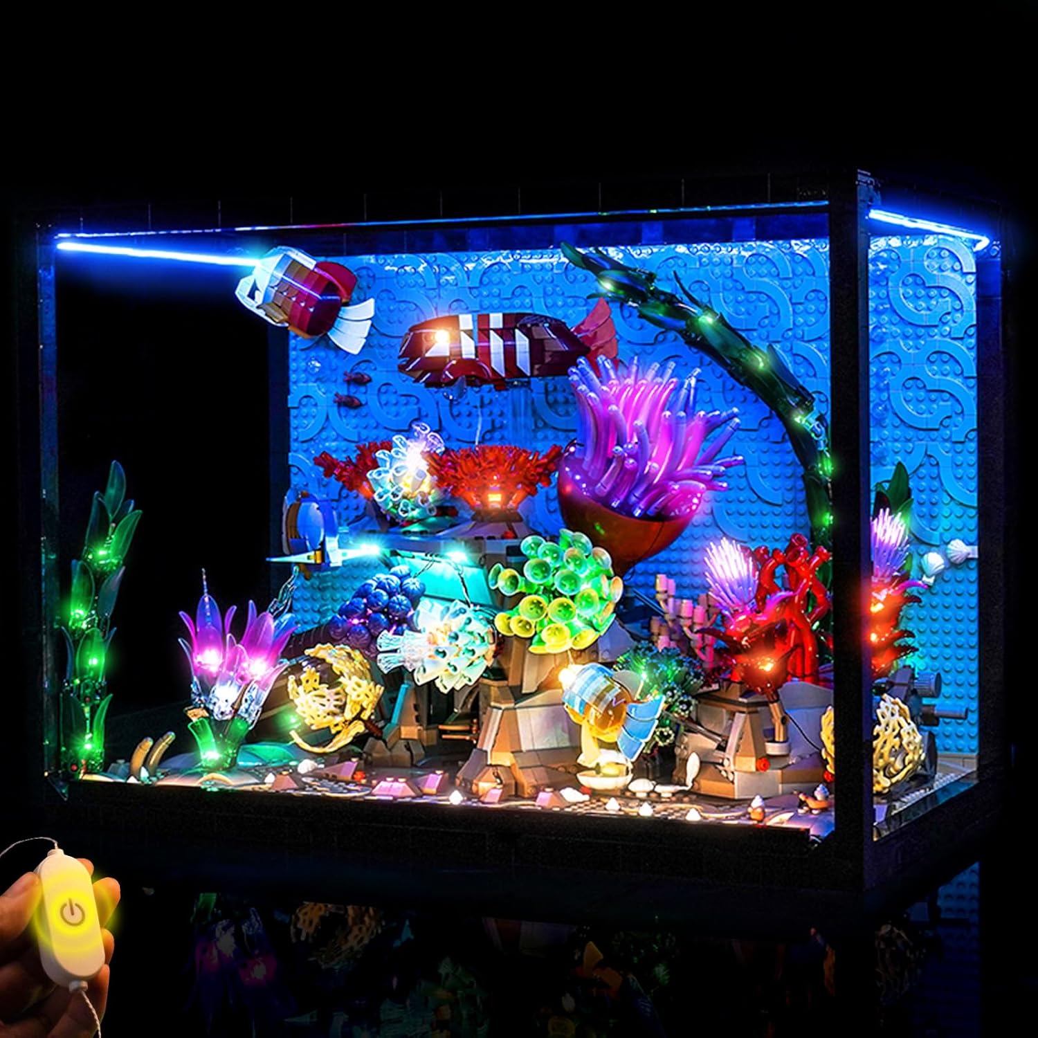 BrickBling LED Light Compatible with Lego Tropical Aquarium 10366, Decoration Lamp Compatible with Lego Tropical Fish Tank- Excluding Model (RC Version Light)